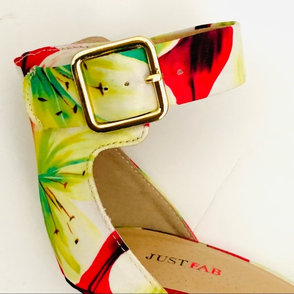 Just Fab “Claire” Floral Print Heels Size 8.5 GUC - Picture 7 of 8